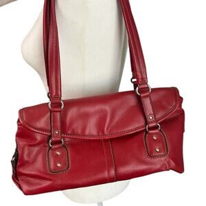 Vintage Y2K Relic by Fossil Red Vegan Leather Shoulder Bag Handbag